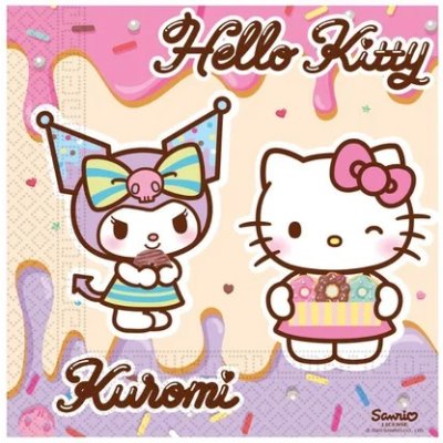 Paper napkins EKO - Hello Kitty and Kuromi 33x33cm/20 pcs