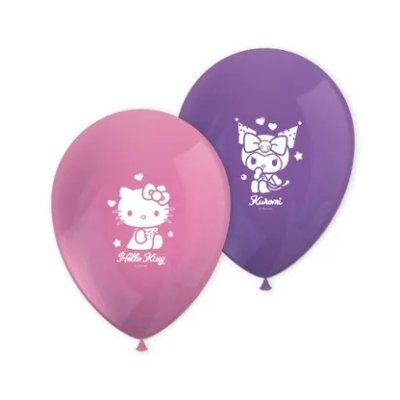 Hello Kitty and Kuromi - 8 pcs latex balloons 11"/28cm