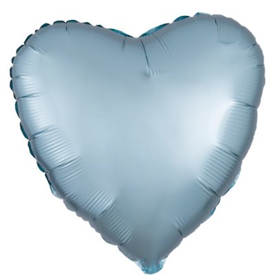 Pastel blue heart, satin 43cm - foil balloon