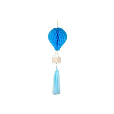Decorative paper hot air balloon - blue