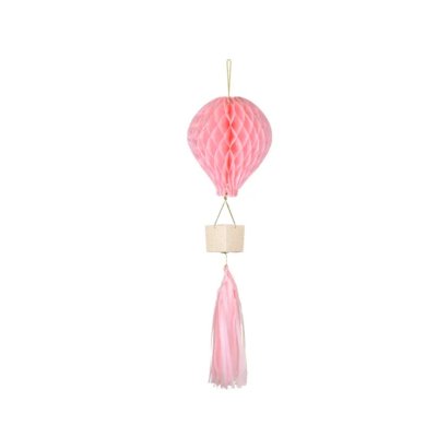 Decorative paper hot air balloon - pink