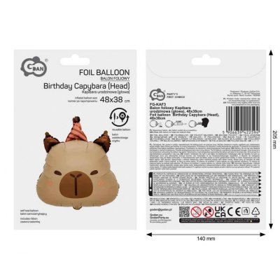 Capybara head 48x38cm - foil balloon - 102601.jpg