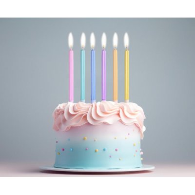 Cake candles metallic macarons, 12.5cm/6 pcs - 83830.jpg