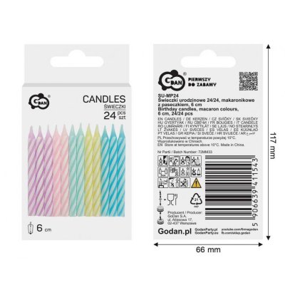 Cake macaron candles, spiral motif, 6cm/24 pcs - 94700.jpg