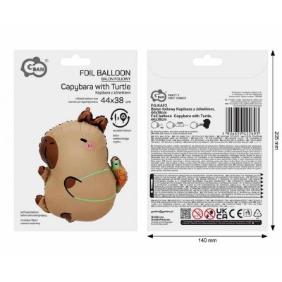Capybara with a turtle 44x38cm - foil balloon - 102595.jpg