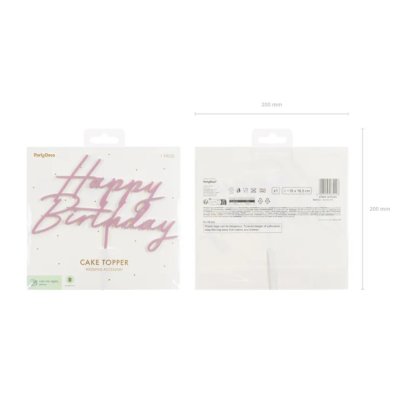 Acrylic cake topper "Happy Birthday" pink 16.5cm - Screenshot 2026-02-13 at 14-27-00 Acrylic cake topper ''Happy Birthday'' light pink 16.5 cm - Designer decorations and ideas for every party! - PartyDeco.png