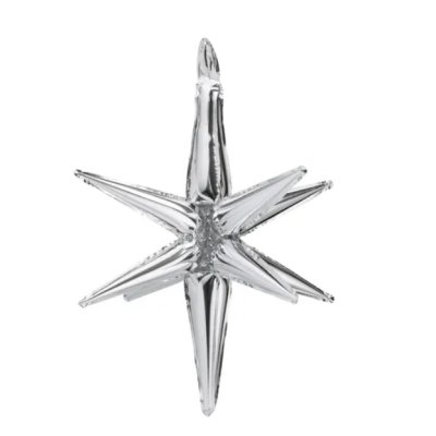 Star 3D silver 50cm - foil balloon