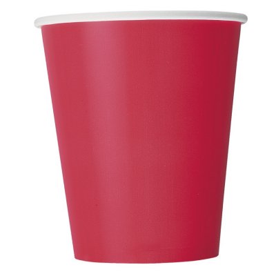 Paper cups - ruby ??red, 14 pcs