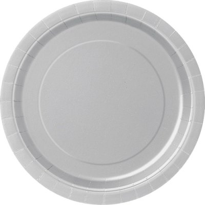 ECO paper plates - silver 23cm, 16 pcs