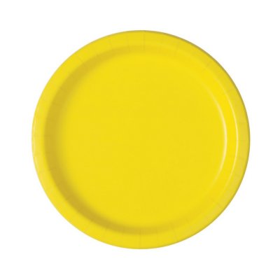 Paper plates - neon yellow 23cm, 16 pcs