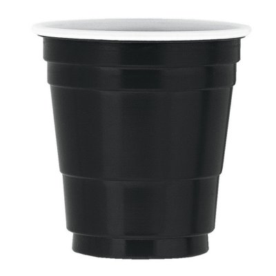 Black plastic cup 6cl, 20 pcs