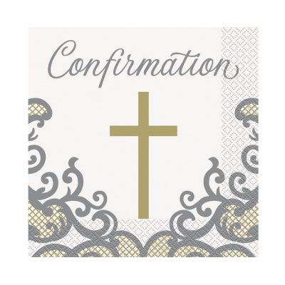 Eco Paper Napkins - Golden Cross 33x33cm, 16 pcs