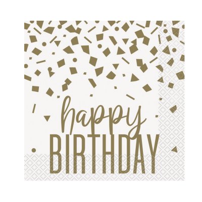 Paper napkins EKO - HB gold confetti 33x33cm, 16 pcs