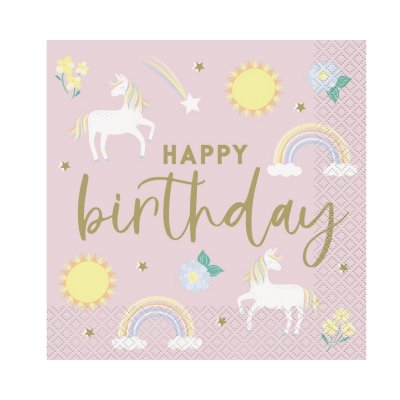 Paper napkins EKO - HB unicorns 33x33cm, 16 pcs