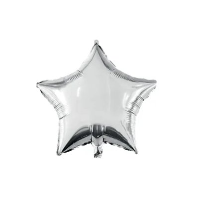 Silver star 46cm foil balloon and weights