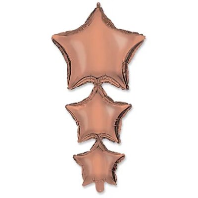Connected stars - rosegold 96cm foil balloon and weights