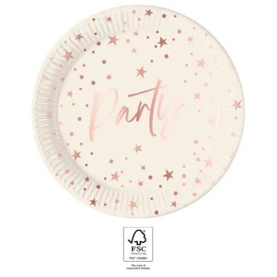 Eco paper plates - Rosegold Party 23cm/8 pcs