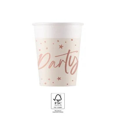 ECO paper cups - Rosegold Party 200ml/8pcs