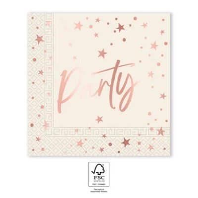 Paper napkins EKO - Rosegold Party 33x33cm/20 pcs