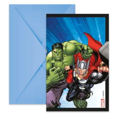 Invitations and envelopes EKO - Avengers (evergreen) 6 pcs