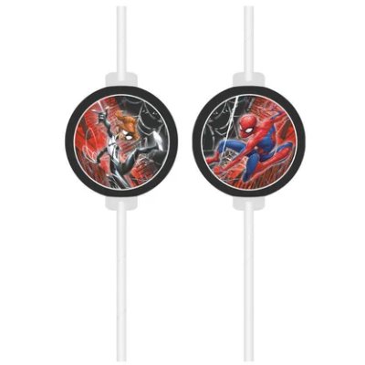 ECO paper straw - Spiderman (World of web) 4 pcs