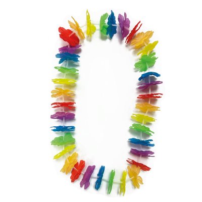 Hawaiian garland around the neck