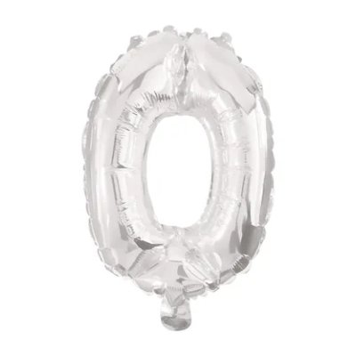 Piece 0 silver - 85cm foil balloon