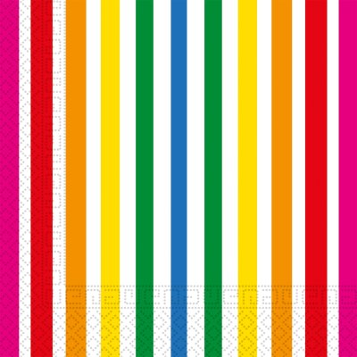 Eco paper napkins - colored stripes 33x33cm/20 pcs