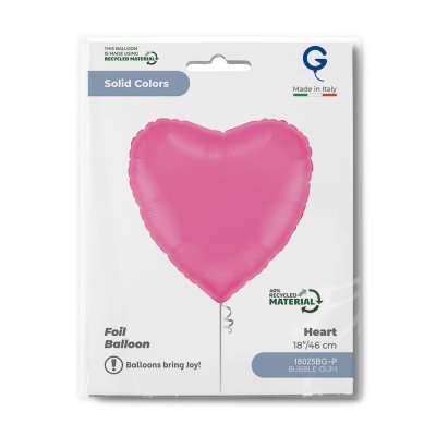 Heart Bubblegum Pink 18"/46cm Foil Balloon - 18025bg-p-b.jpg