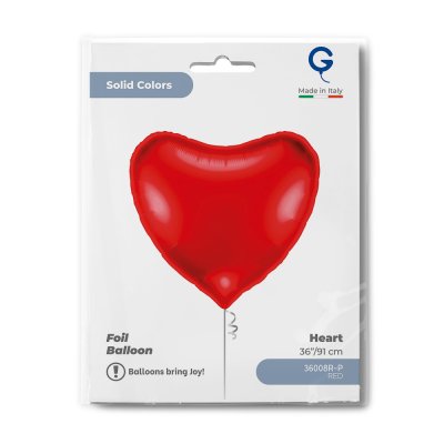 Red heart 36"/91cm foil inflatable balloon - 36008r-p-b.jpg