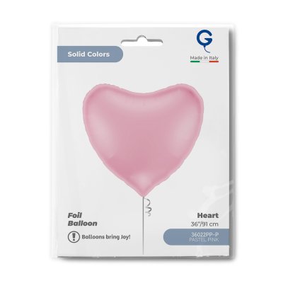 Heart pastel pink 36"/91cm foil inflatable balloon - 36022pp-p-b.jpg