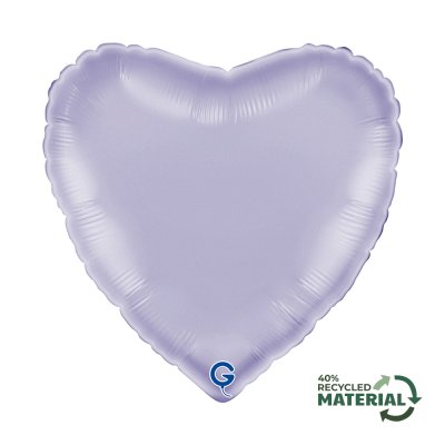 Heart satin lilac 18"/46cm foil inflatable balloon