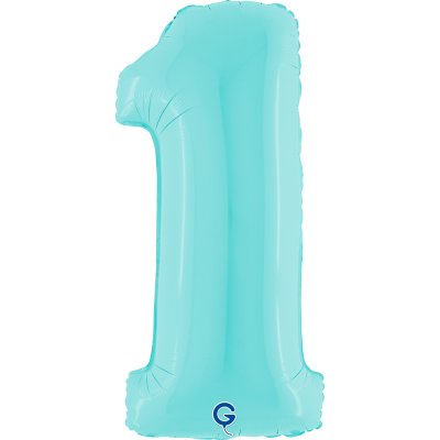 ÄŚĂŤSLICE PASTEL BLUE 1 (102cm, 40") inflatable foil balloon
