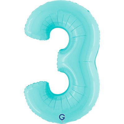 ÄŚĂŤSLICE PASTEL BLUE 3 (102cm,40") inflatable foil balloon