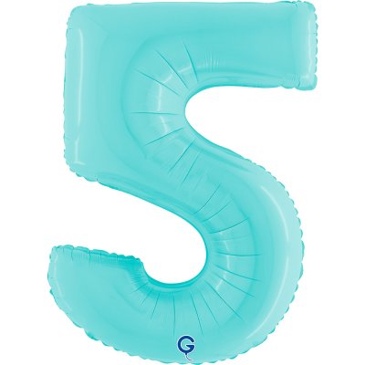 ÄŚĂŤSLICE PASTEL BLUE 5 (102cm, 40") foil inflatable balloon