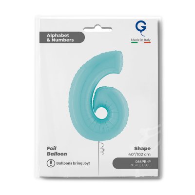 ÄŚĂŤSLICE PASTEL BLUE 6 (102cm, 40") foil inflatable balloon - 066pb-p-b.jpg