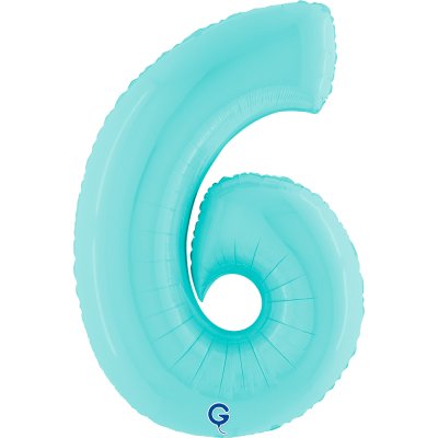 ÄŚĂŤSLICE PASTEL BLUE 6 (102cm, 40") foil inflatable balloon