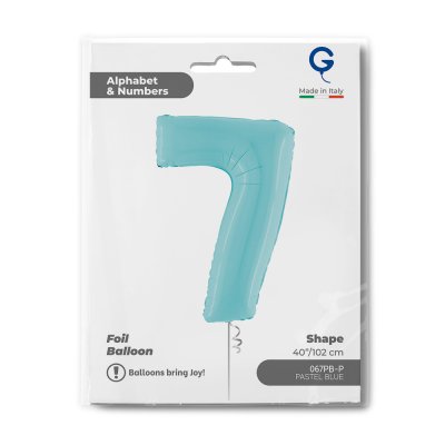 ÄŚĂŤSLICE PASTEL BLUE 7 (102cm, 40") foil inflatable balloon - 067pb-p-b.jpg