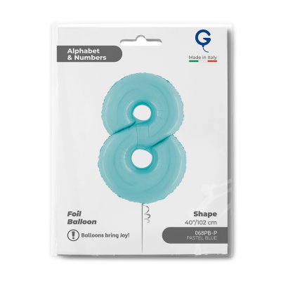 ÄŚĂŤSLICE PASTEL BLUE 8 (102cm, 40") foil inflatable balloon - 068pb-p-b.jpg