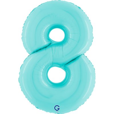 ÄŚĂŤSLICE PASTEL BLUE 8 (102cm, 40") foil inflatable balloon