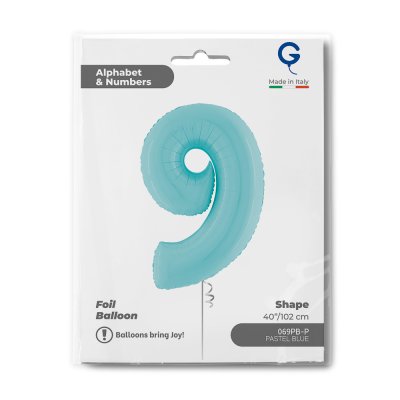 ÄŚĂŤSLICE PASTEL BLUE 9 (102cm, 40") foil inflatable balloon - 069pb-p-b.jpg