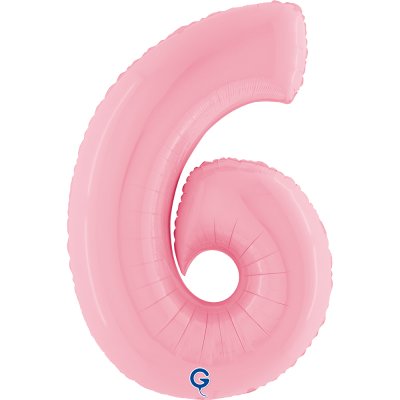 ÄŚĂŤSLICE PASTEL RED 6 (102cm,40") foil inflatable balloon