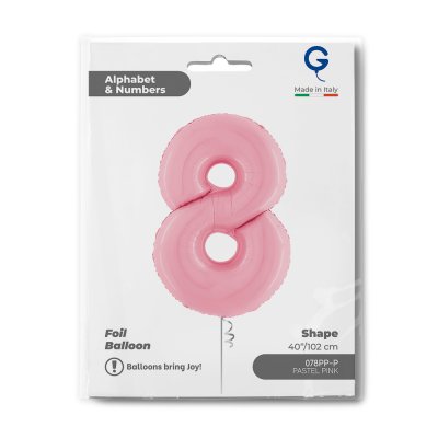 ÄŚĂŤSLICE PASTEL RED 8 (102cm,40") foil inflatable balloon - 078pp-p-b.jpg