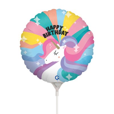 MINI Circle Unicorn HB 9"/22cm foil inflatable balloon