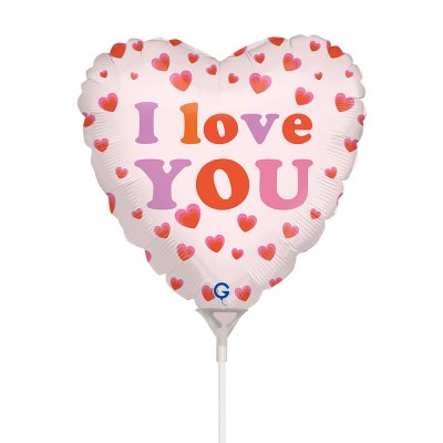 MINI Heart I Love You 9"/22cm inflatable foil balloon
