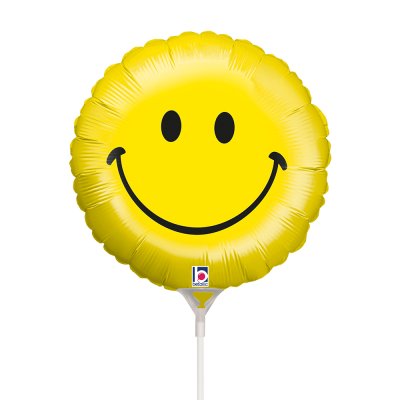 MINI Circle Smiley 9"/22cm foil inflatable balloon