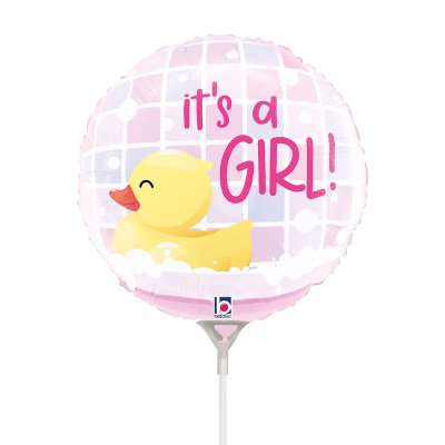 MINI Circle It's a Girl Duckling 9"/22cm Foil Balloon