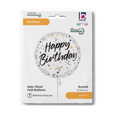 Circle HB white with serpentines 18"/46cm foil balloon - 26669p-p-b.jpg