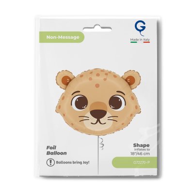 Cheetah head 18"/46cm foil inflatable balloon - g72270-p-b.jpg