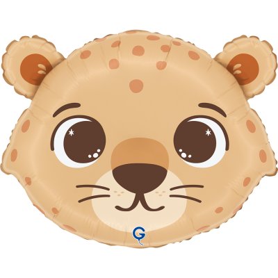 Cheetah head 18"/46cm foil inflatable balloon
